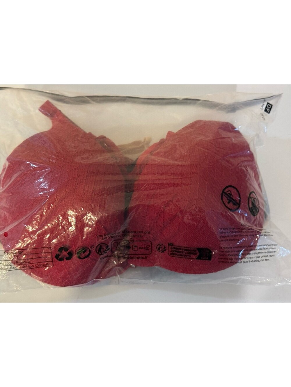 3 Pack Front Closure Racerback Lace Bras 36D 80D Red Black Nude New